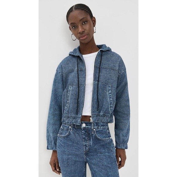 rag & bone Tops - rag & bone Miramar Davina Hoodie Women's Medium Topaz Casual Streetwear Denim